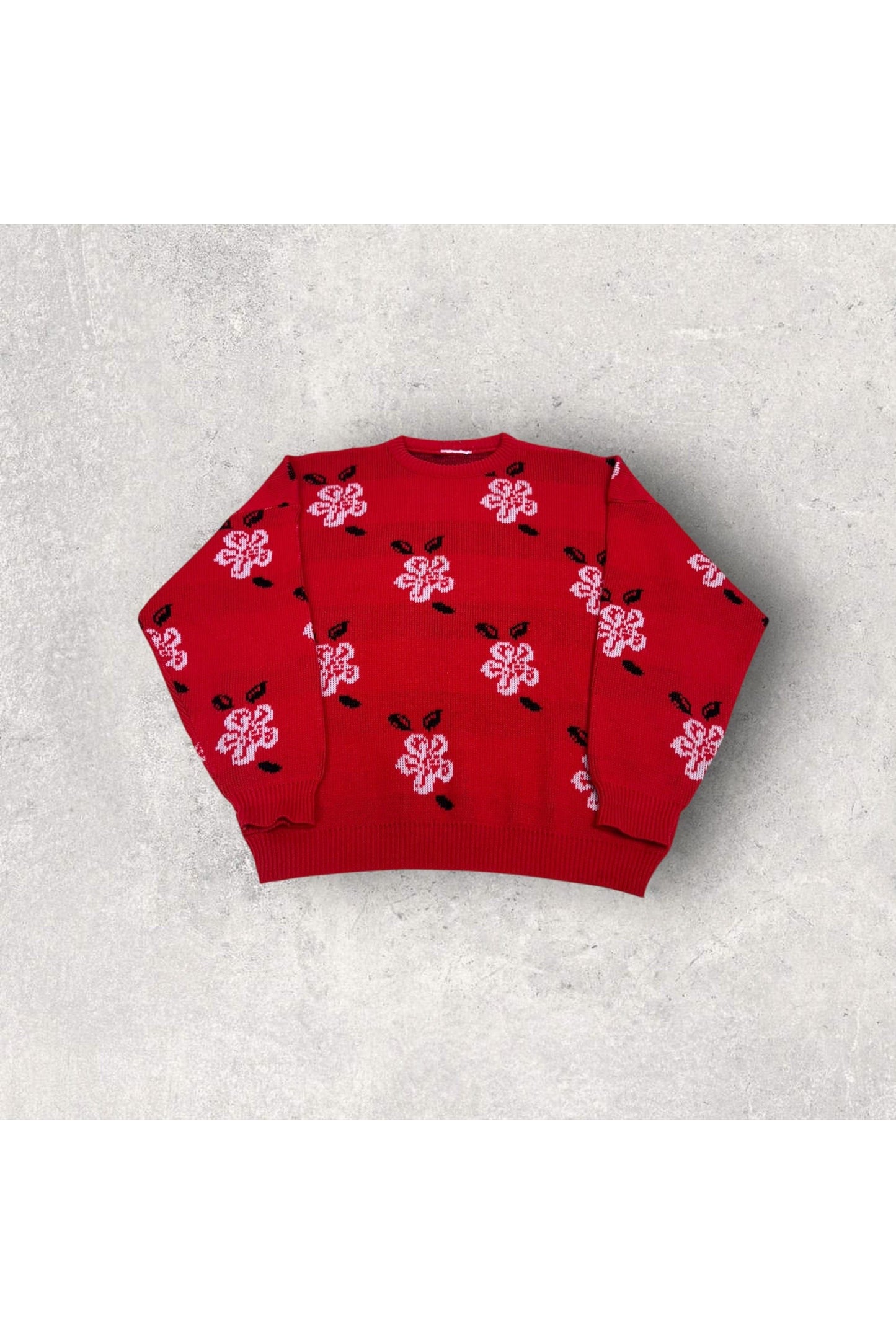Vintage Women's Floral Knit Sweater- XL