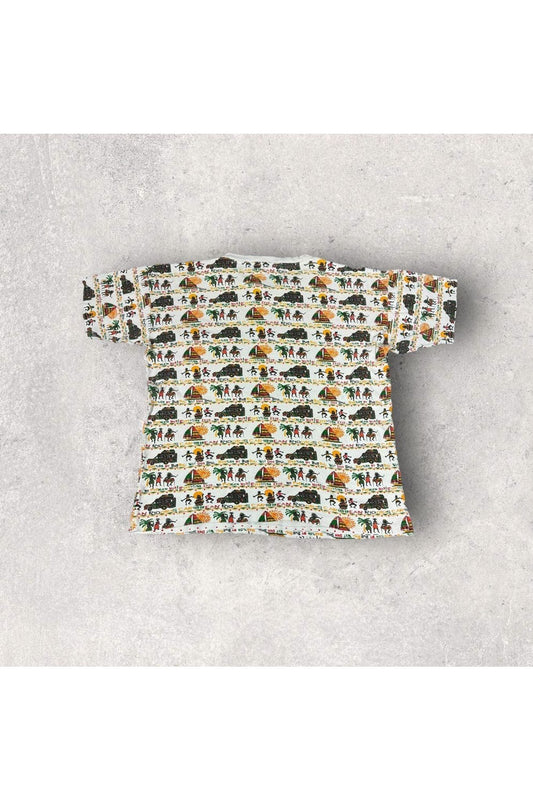 Vintage Carribean Riddims All Over Print Pocket Tee- L