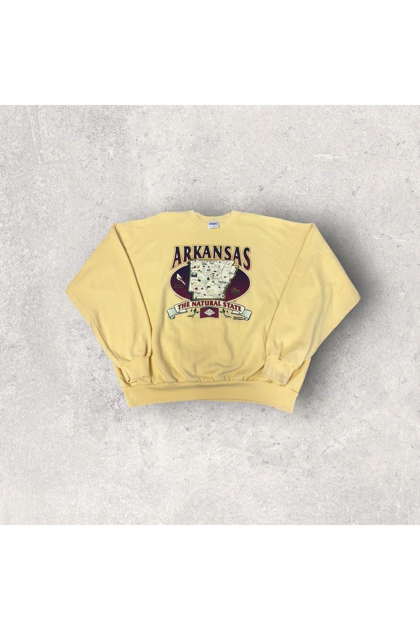 Vintage Hanes Comfortblend Arkansas The Natural State Travel Crewneck- XXL