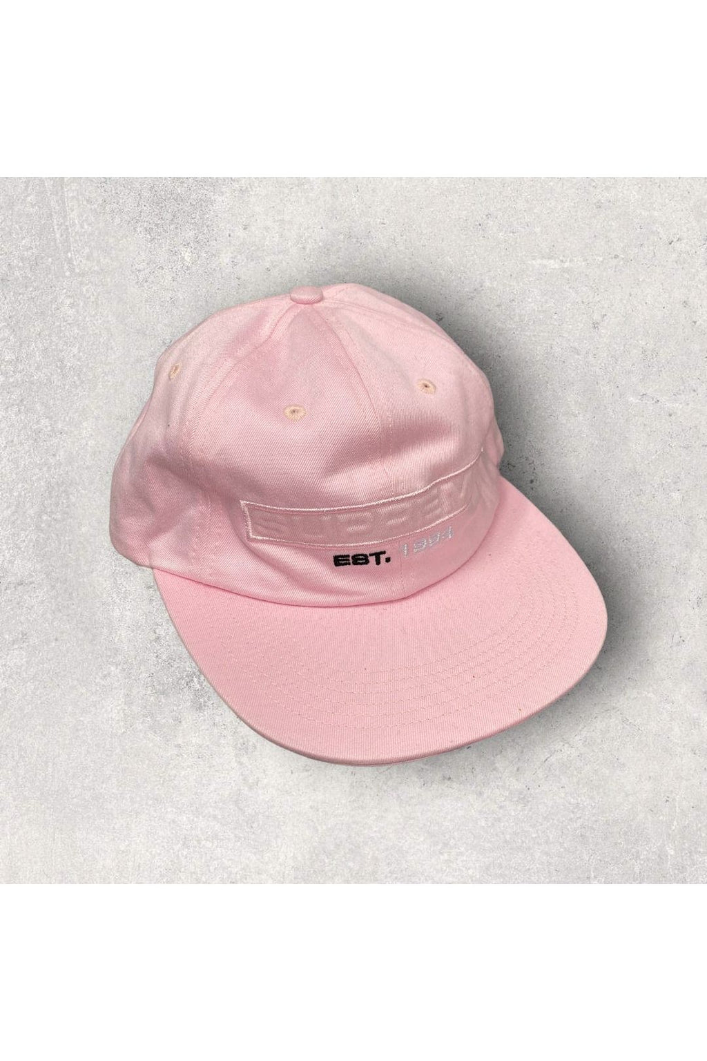 Deadstock Supreme Pink Embossed Logo 6 Panel Hat