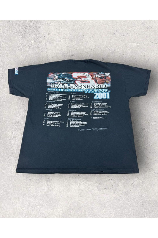 Vintage 2001 Dale Earnhardt NASCAR Winston Cup Series Schedule Tee- XL