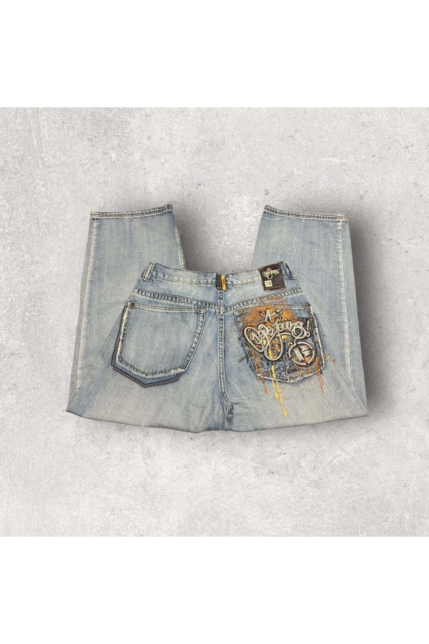 Vintage Pepe Jeans London Embroidered Wide-Leg Denim Jeans- SZ 34 x 29