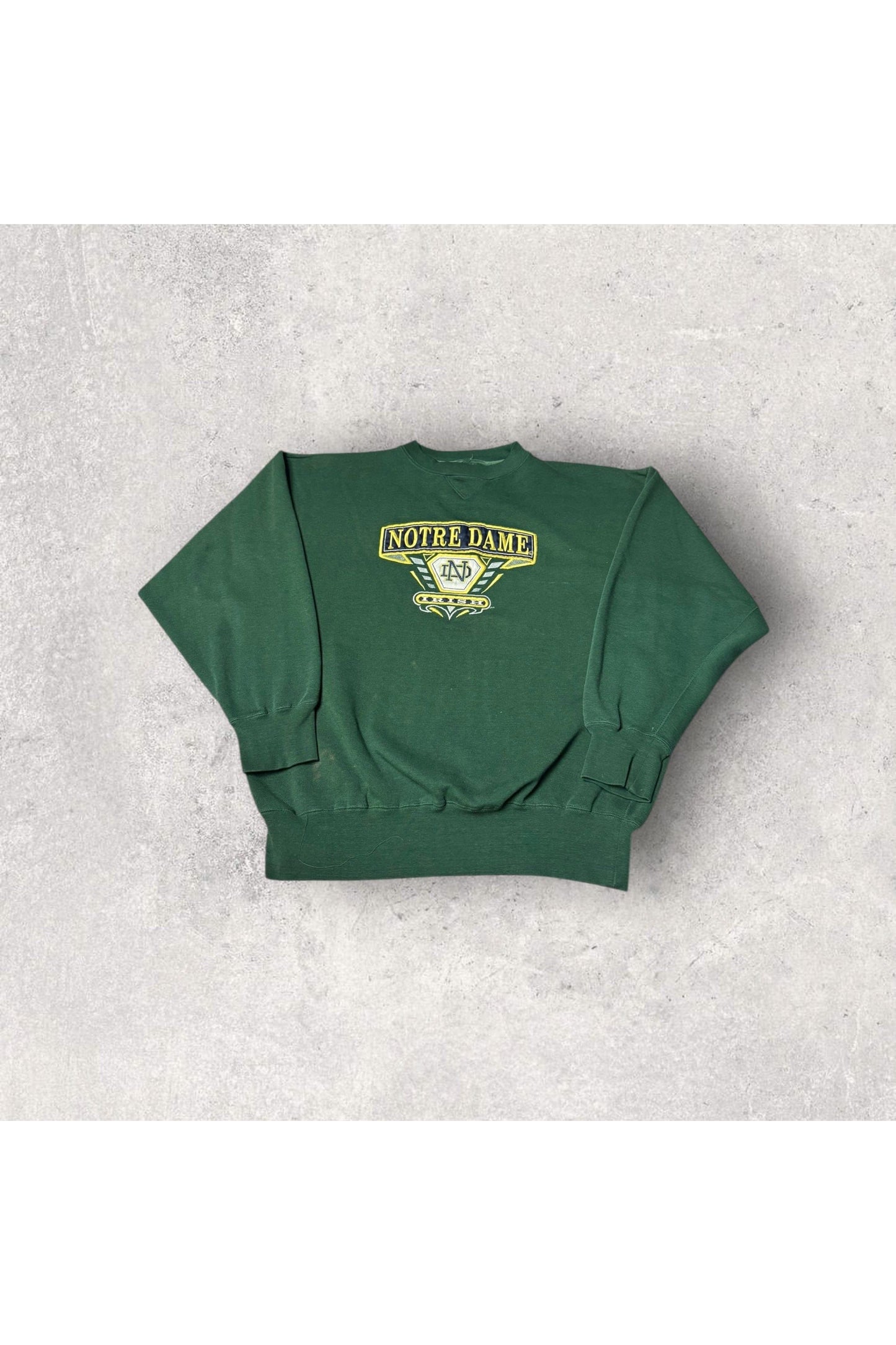 Vintage Midwest Embroidery Notre Dame Fighting Irish Embroidered Crewneck- XL