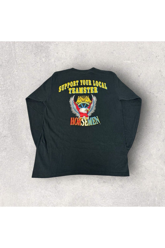 Vintage Jensen Activewear Made In USA Support Teamster Horsemen Long Sleeve- L