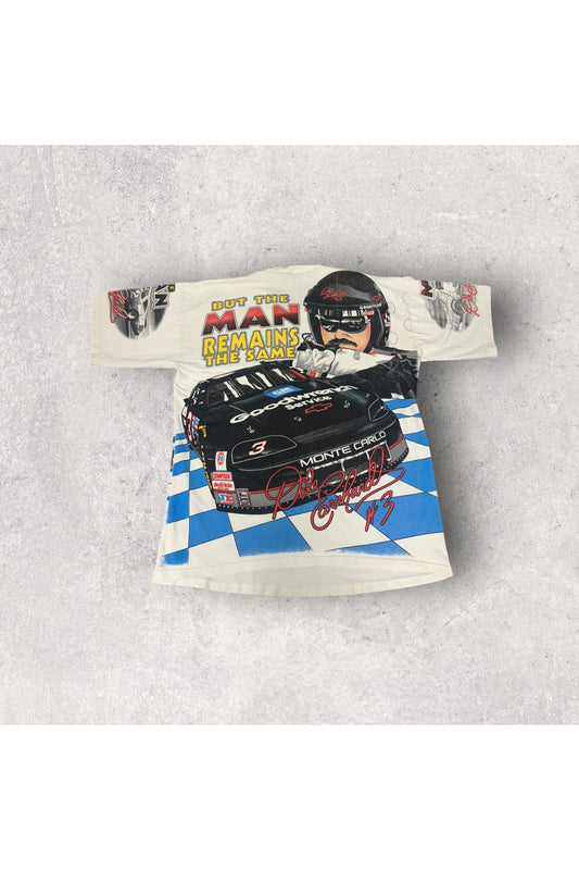Vintage Chase Racewear 1996 Dale Earnhardt Times May Change All Over Print Racing Tee- L