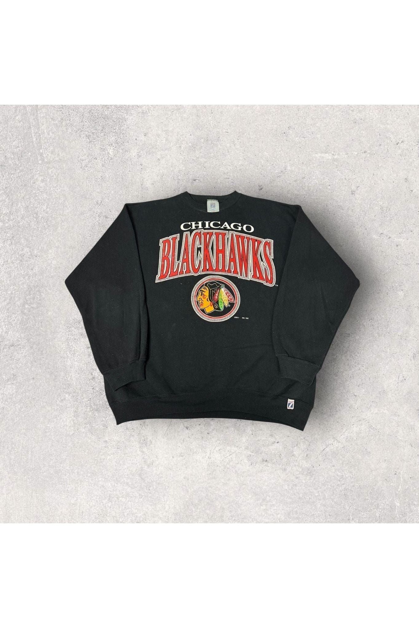 Vintage 1992 Logo 7 Chicago Blackhawks Crewneck- XL