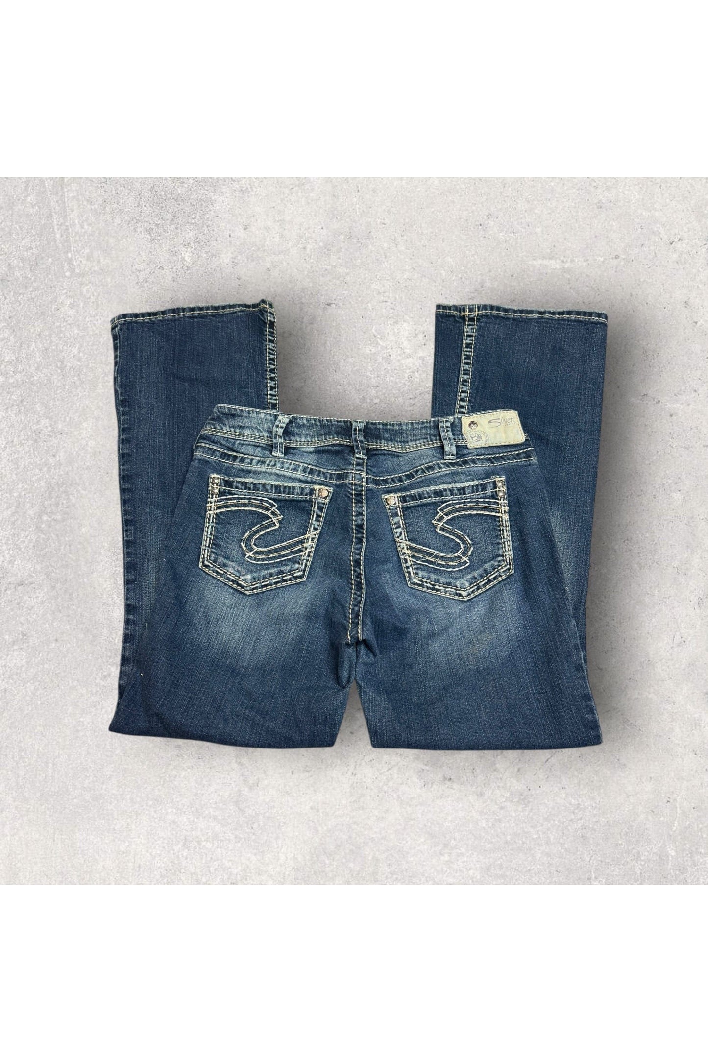 Vintage Y2K Silver Blue Suki Women's Low Rise Bootcut Jeans- SZ 31 x 30