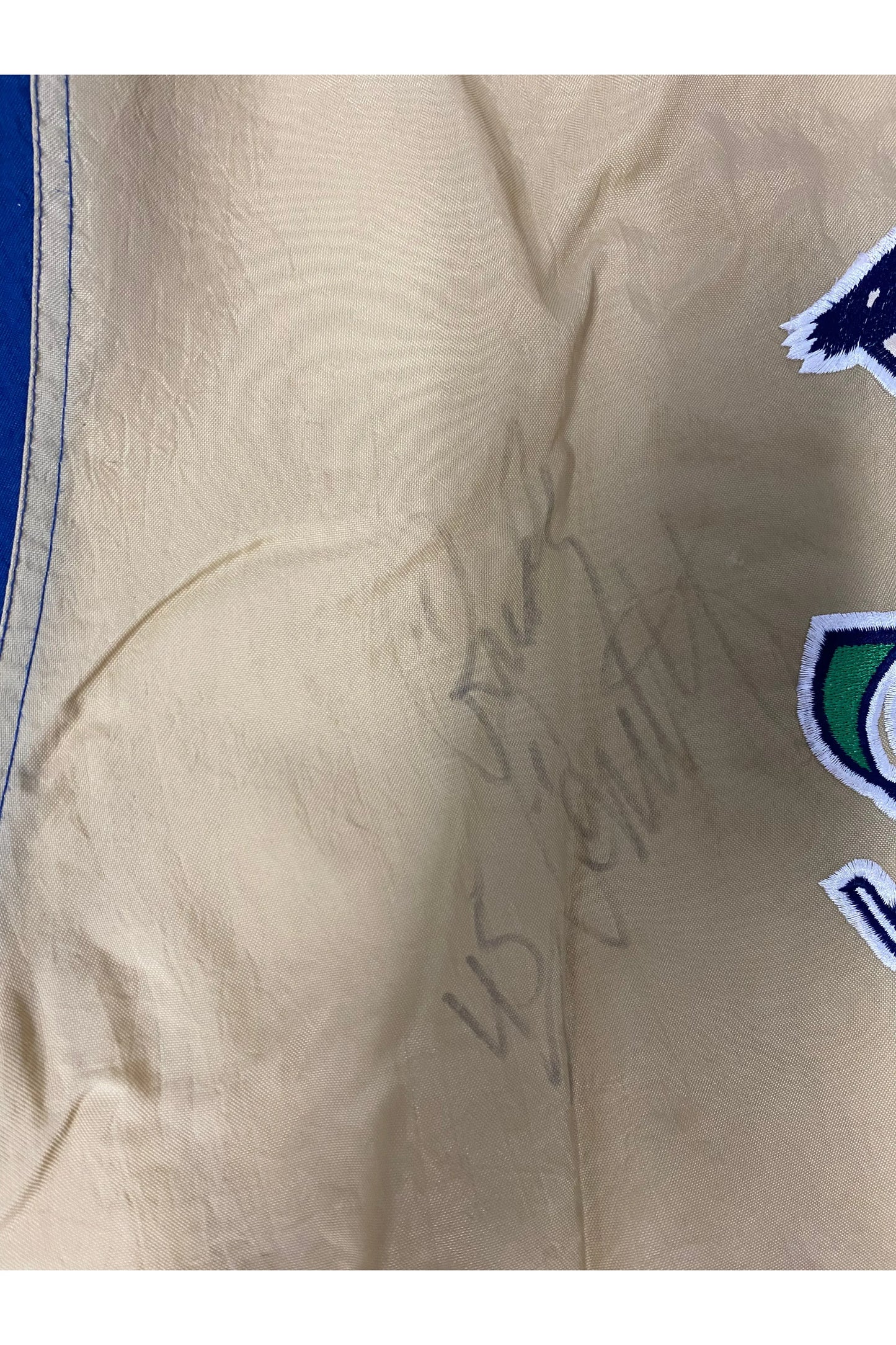 Vintage Starter Notre Dame Autographed Rudy Ruettiger Winter Jacket- XL
