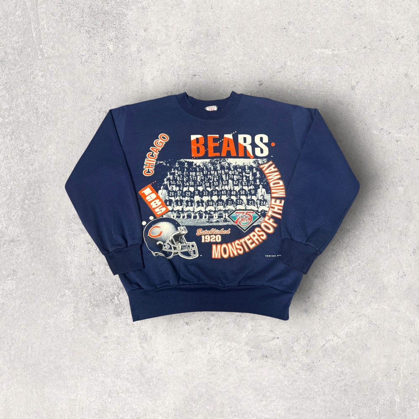 Vintage GTS 1994 Chicago Bears Monsters of The Midway 1985 Bears Team Crewneck- L