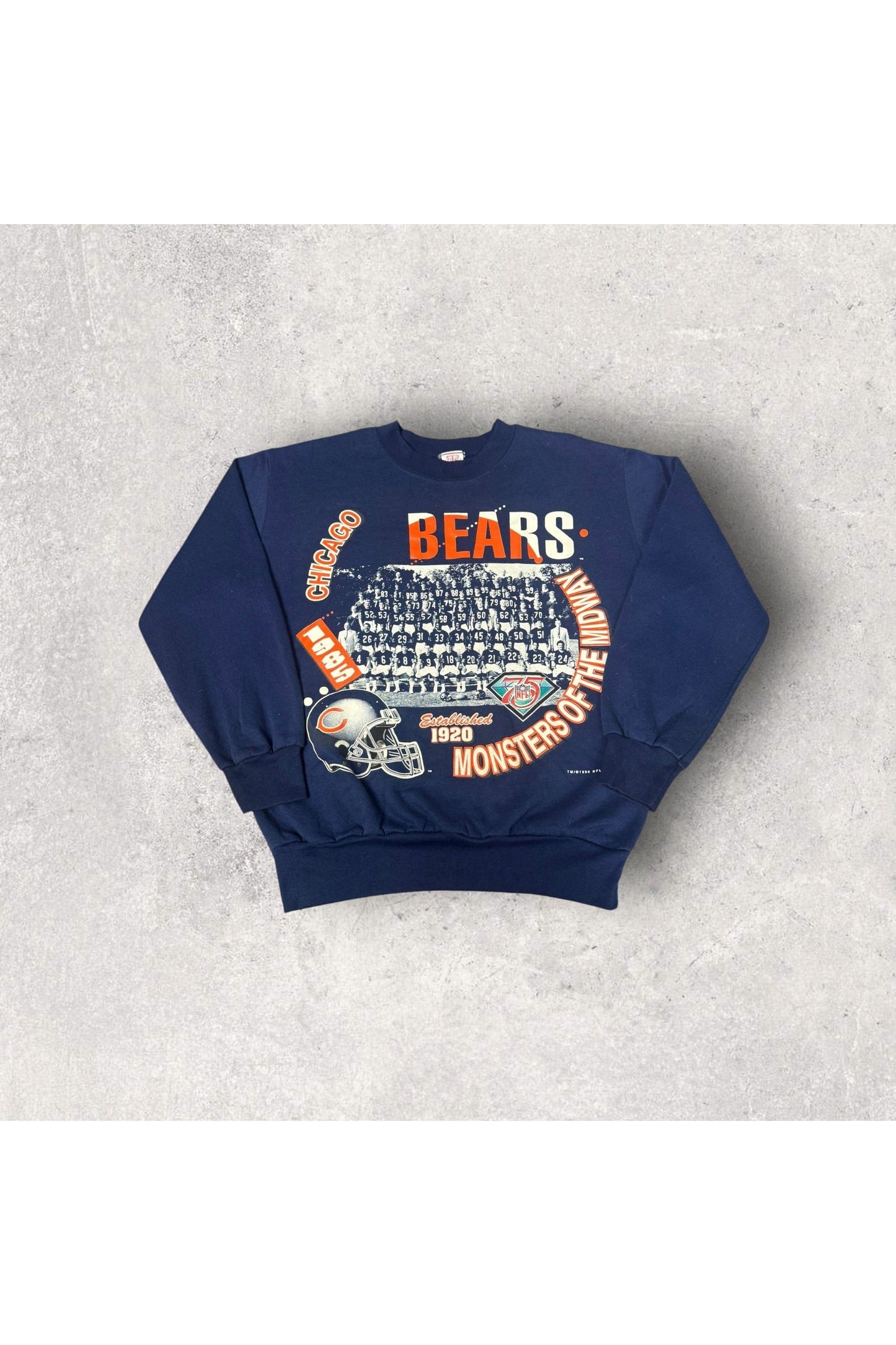 Vintage GTS 1994 Chicago Bears Monsters of The Midway 1985 Bears Team Crewneck- L