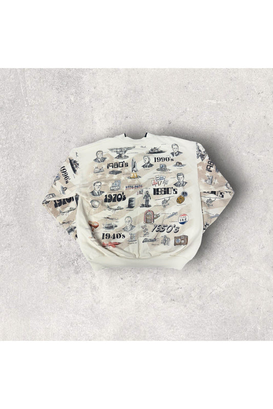 Vintage Art Unlimited 20th Century America All Over Print Crewneck- XL