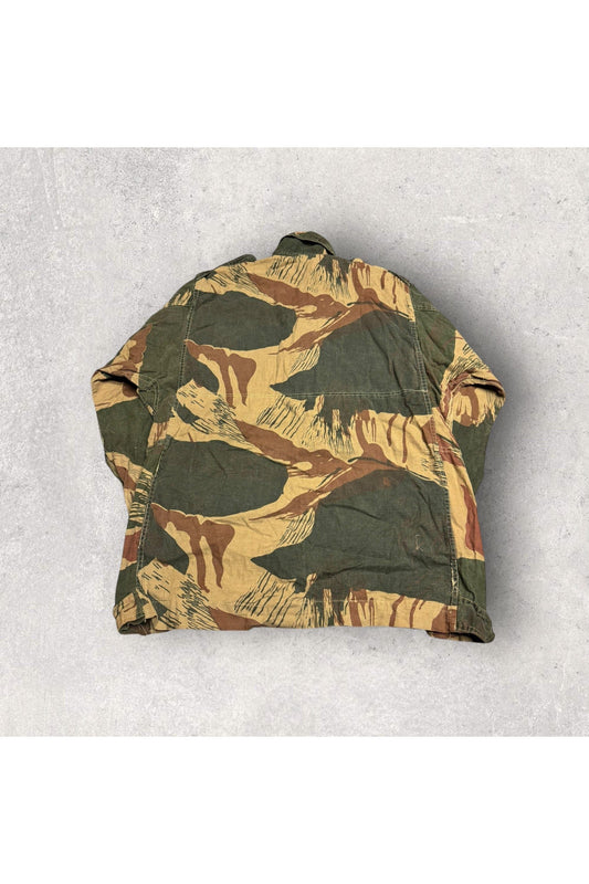 Vintage 1970s Pakistani Military Cotton Brushstroke Camouflage Smock/Rhodesian Style Bush Jacket- L