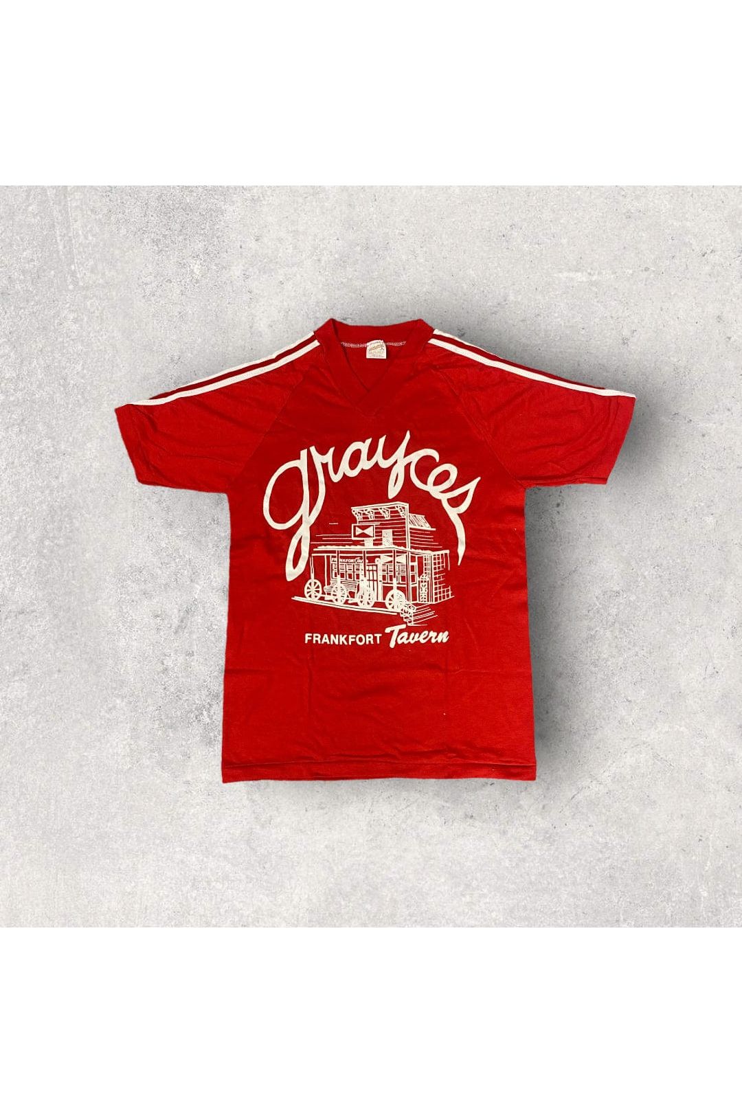 Vintage 70s/80s Grayces Frankfort Tavern V-Neck Tee- S