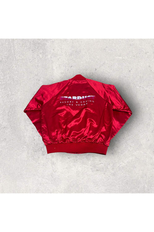 Vintage The Jacket Factory Made In USA Embroidered Stardust Resort & Casino Las Vegas Satin Bomber- M