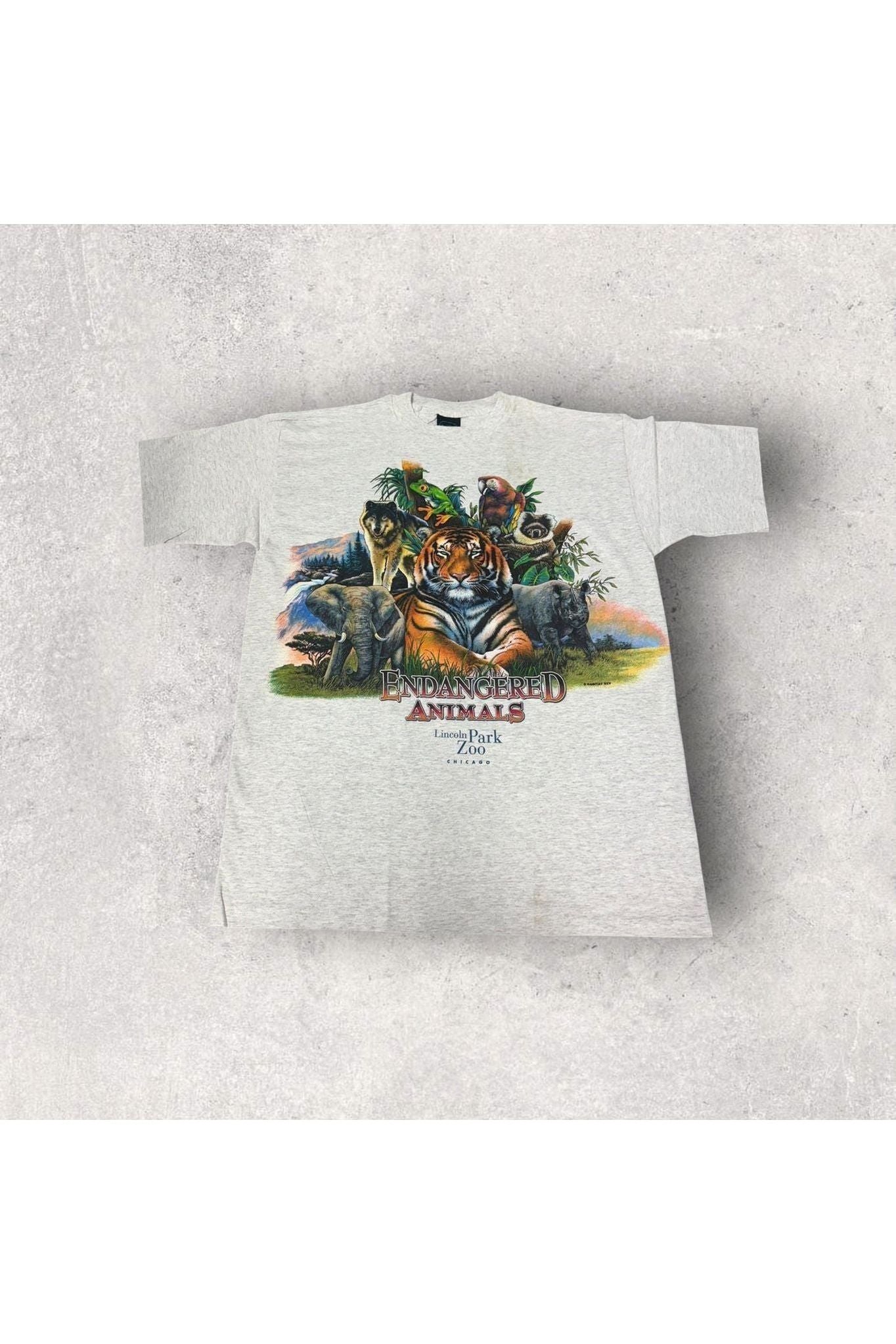 Vintage Single Stitch Habitat Endangered Animals Lincoln Park Zoo Tee- XL