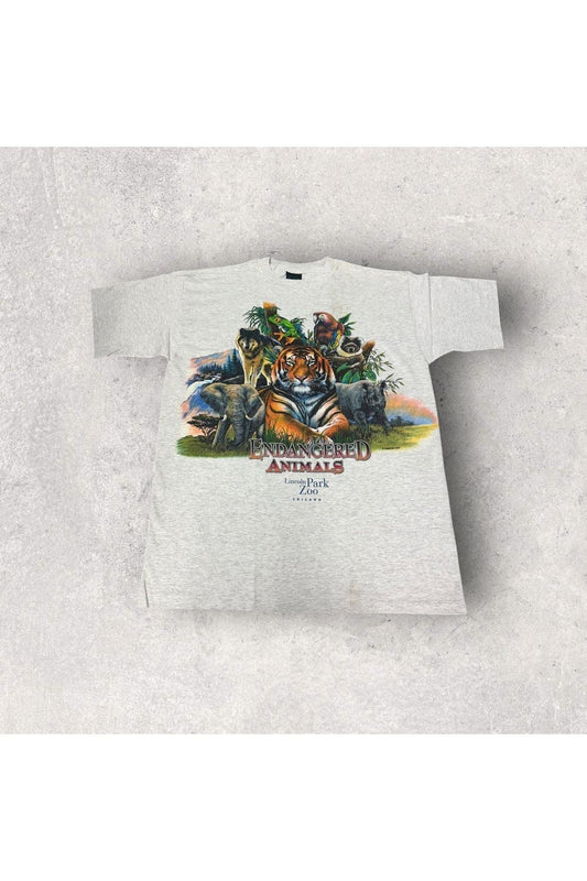 Vintage Single Stitch Habitat Endangered Animals Lincoln Park Zoo Tee- XL