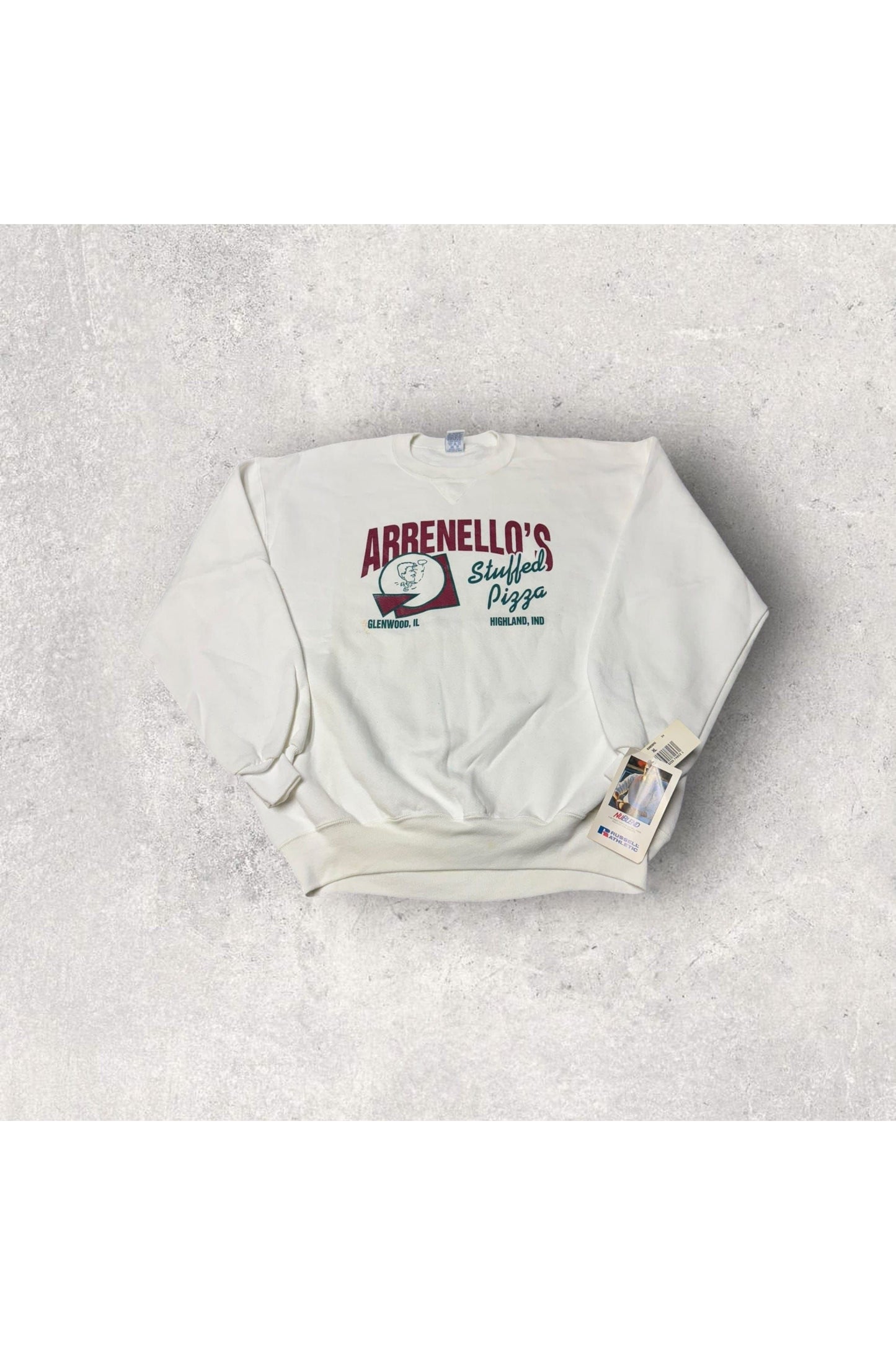 Vintage Deadstock Russell Athletic Arrenello's Stuffed Pizza Crewneck- XL