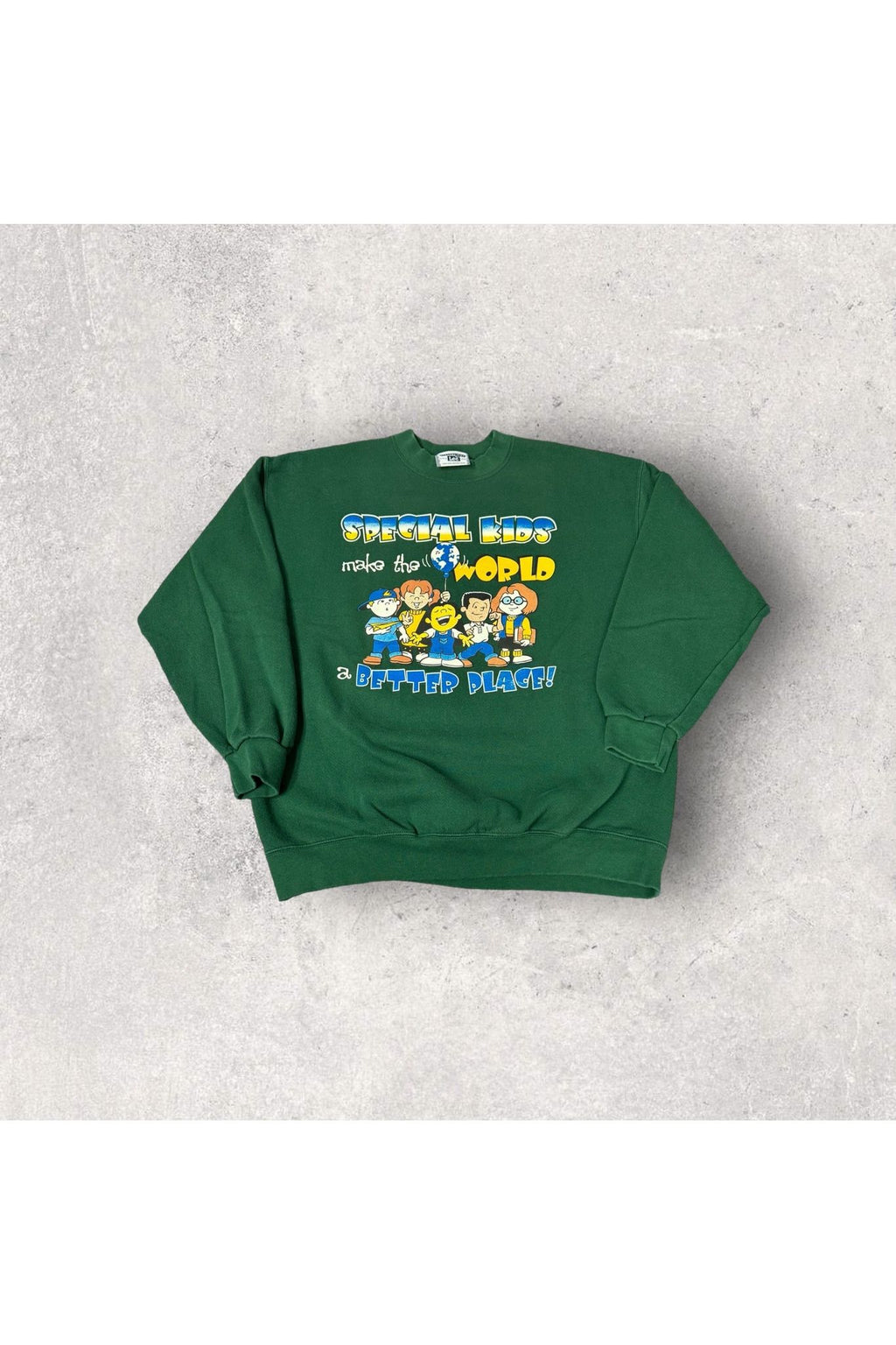 Vintage Lee Heavyweight Special Kids Made The World A Better Place Crewneck- L