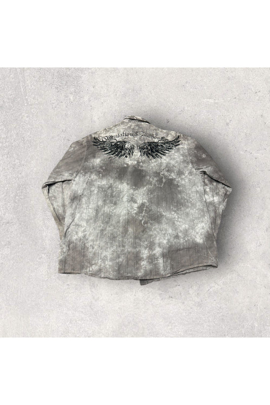 Vintage Y2K Eighty Eight Tribal Cross Long Sleeve Button Up- XXL