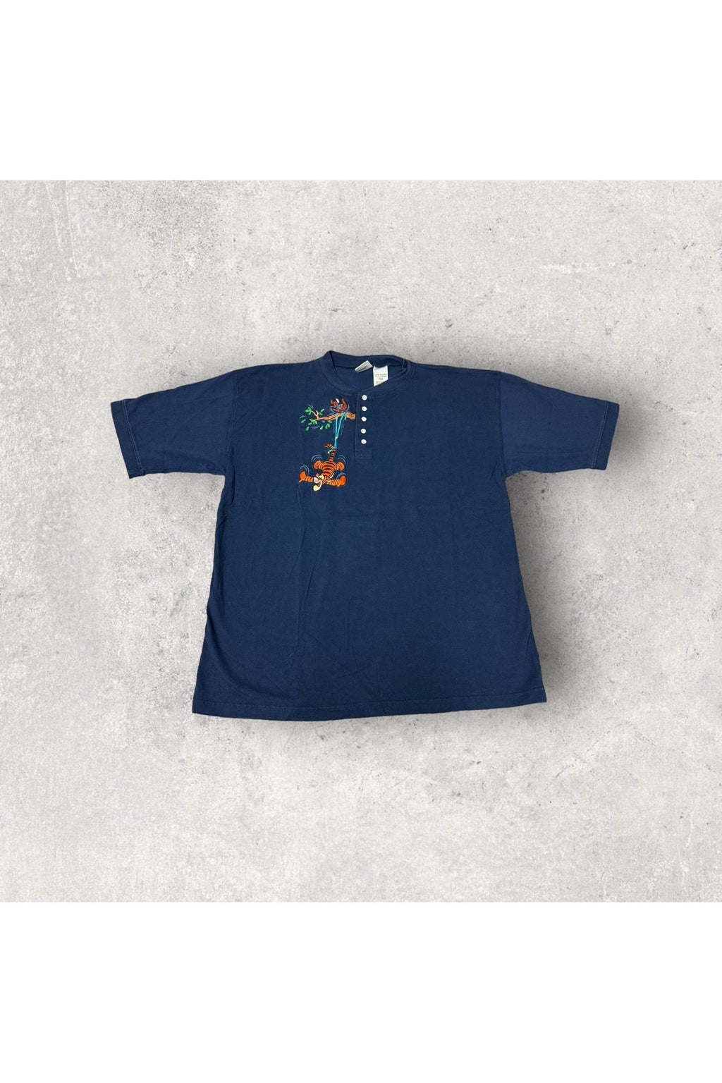 2000s The Disney Store Embroidered Tigger Button Up Tee- XL