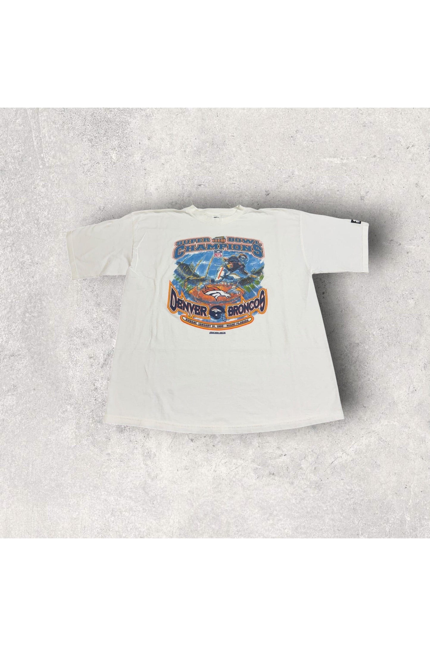 Vintage 1999 Starter Denver Broncos Super Bowl XXXIII Champions Tee- XL