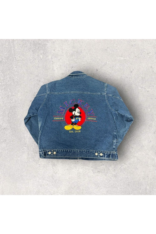 Vintage Mickey Unlimited Embroidered Mickey Mouse Denim/Jean Jacket- L