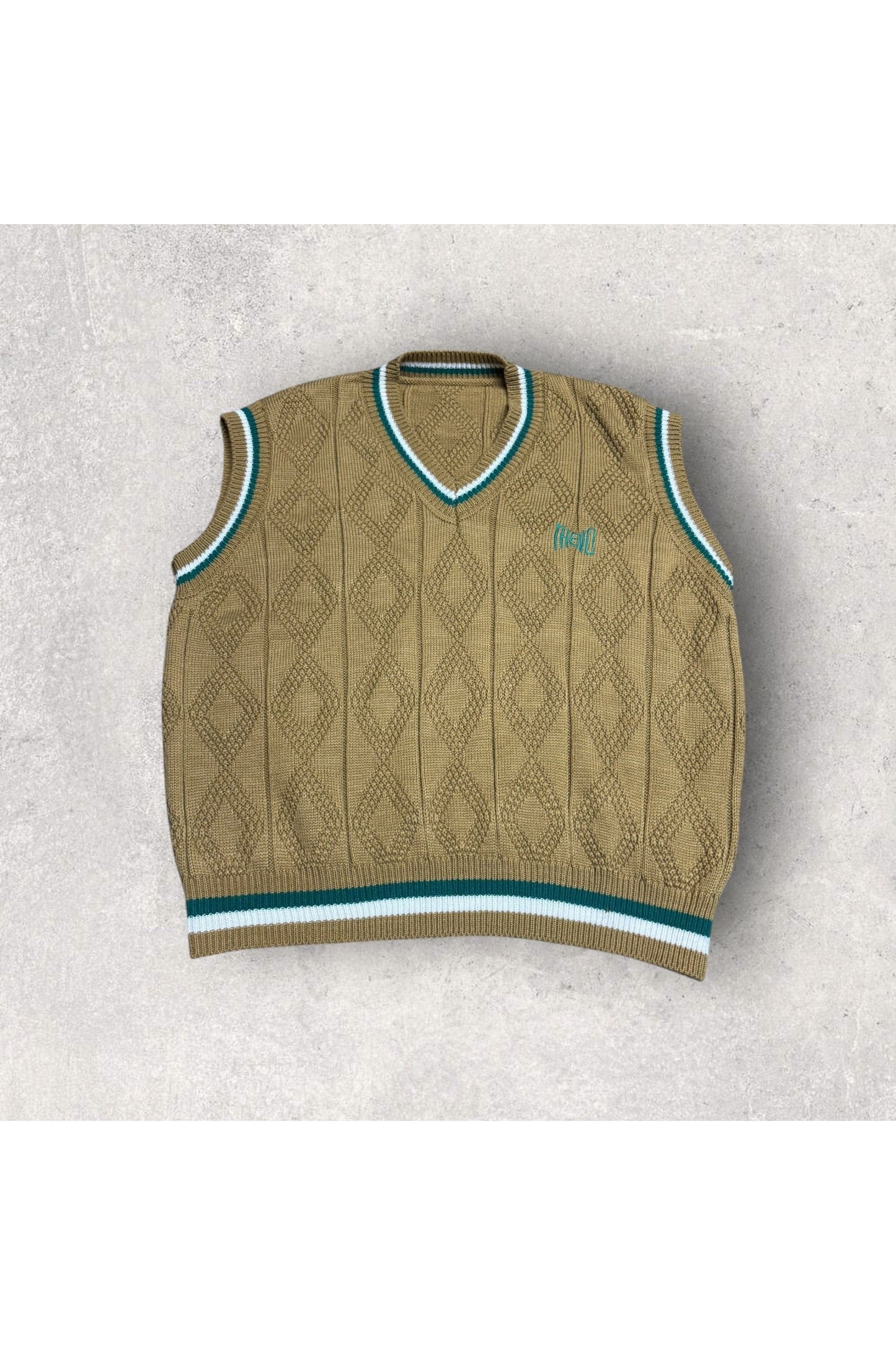 Vintage Theno Embroidered Knit Sweater Vest- L