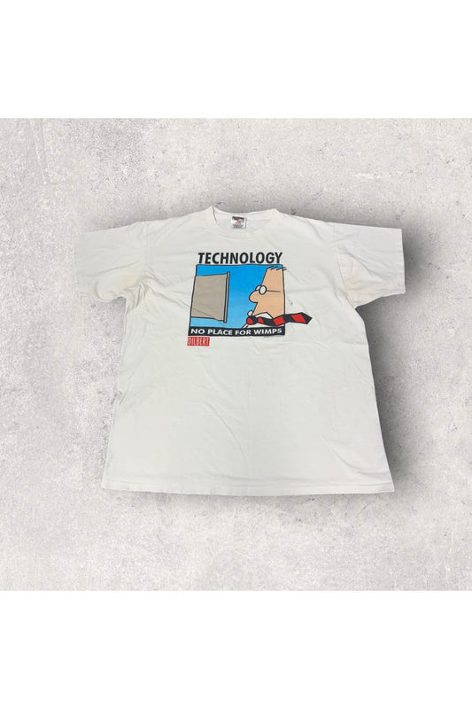 Vintage Powerpro By ONEITA Technology No Place For Wimps Dilbert Tee- XL