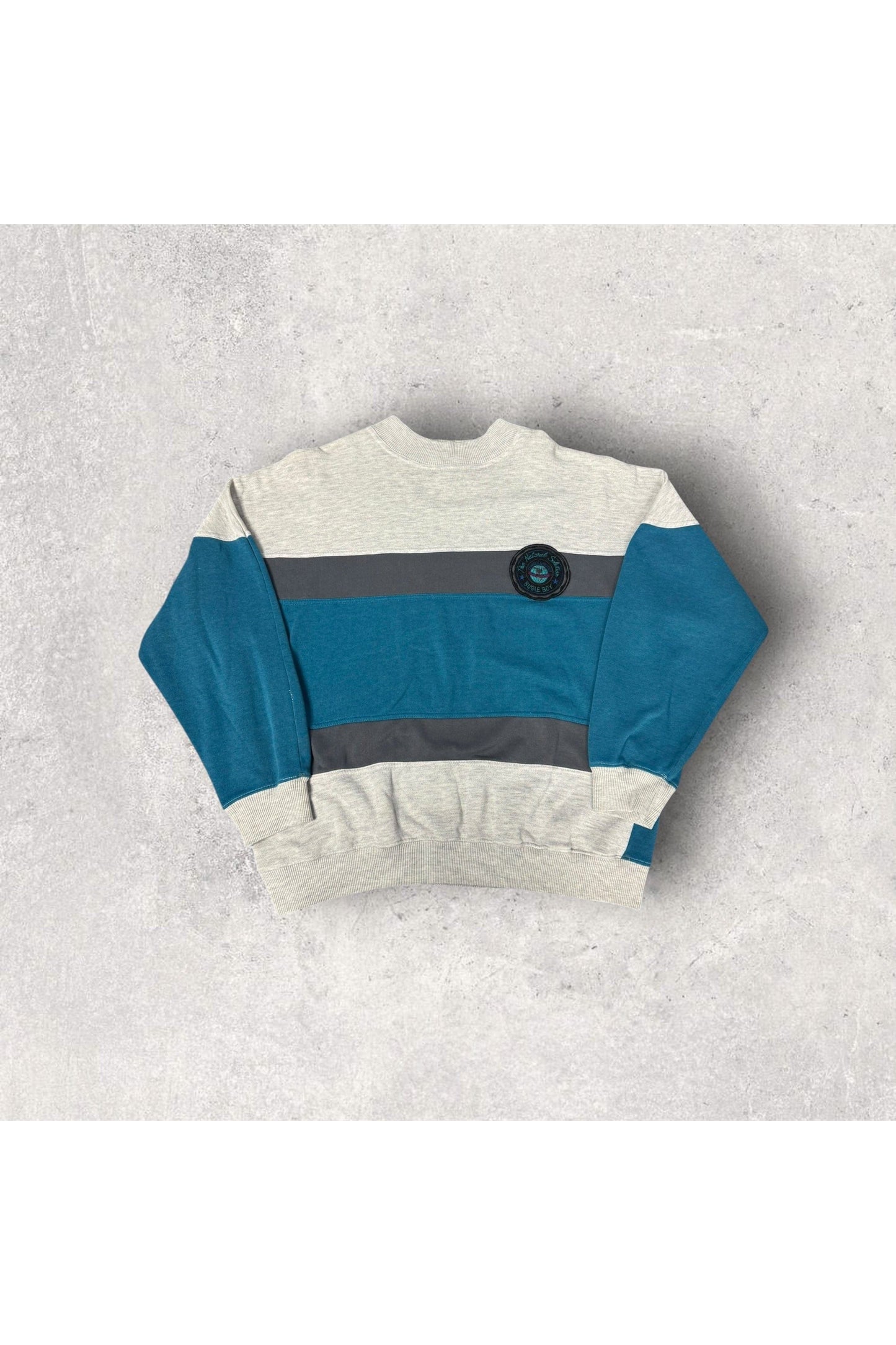 Vintage Bugle Boy The Natural Solution Patched Crewneck- L