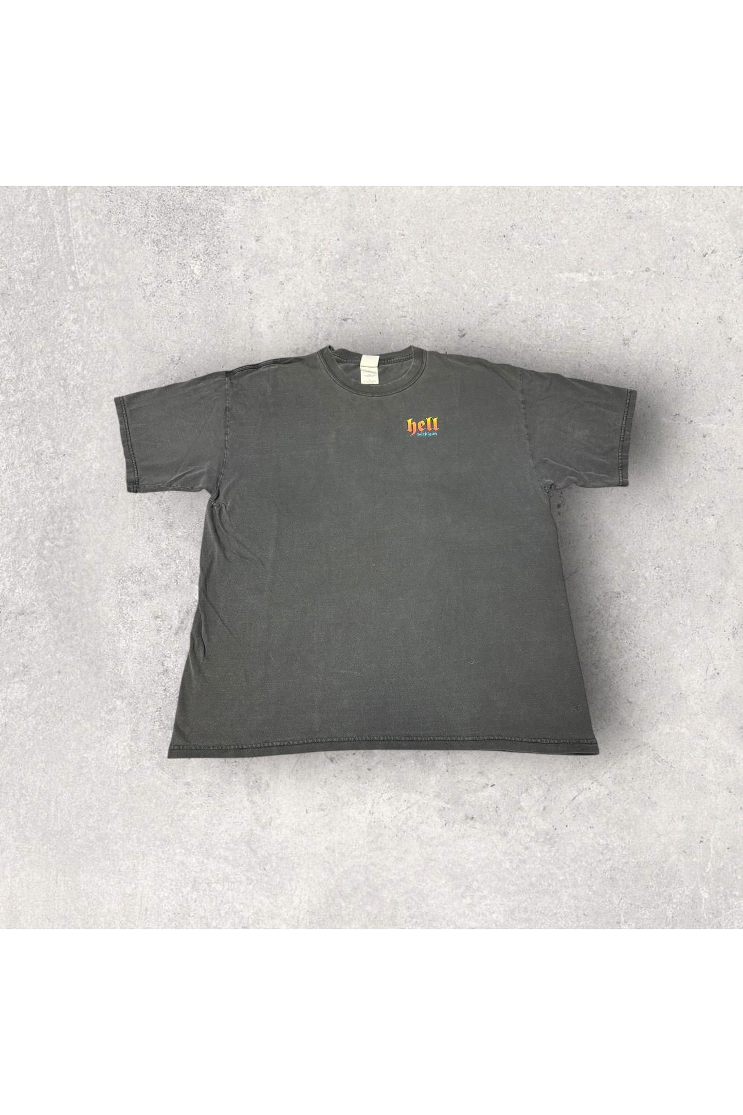 Vintage 2000s Y2K Hell Michigan Hardly A Davidson But I rode Through Hell Anyway Tee- XL