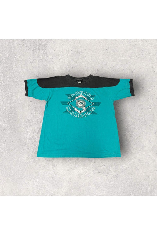 Vintage Iron Knights 1993 Florida Marlins Work Out Wear Tee- L