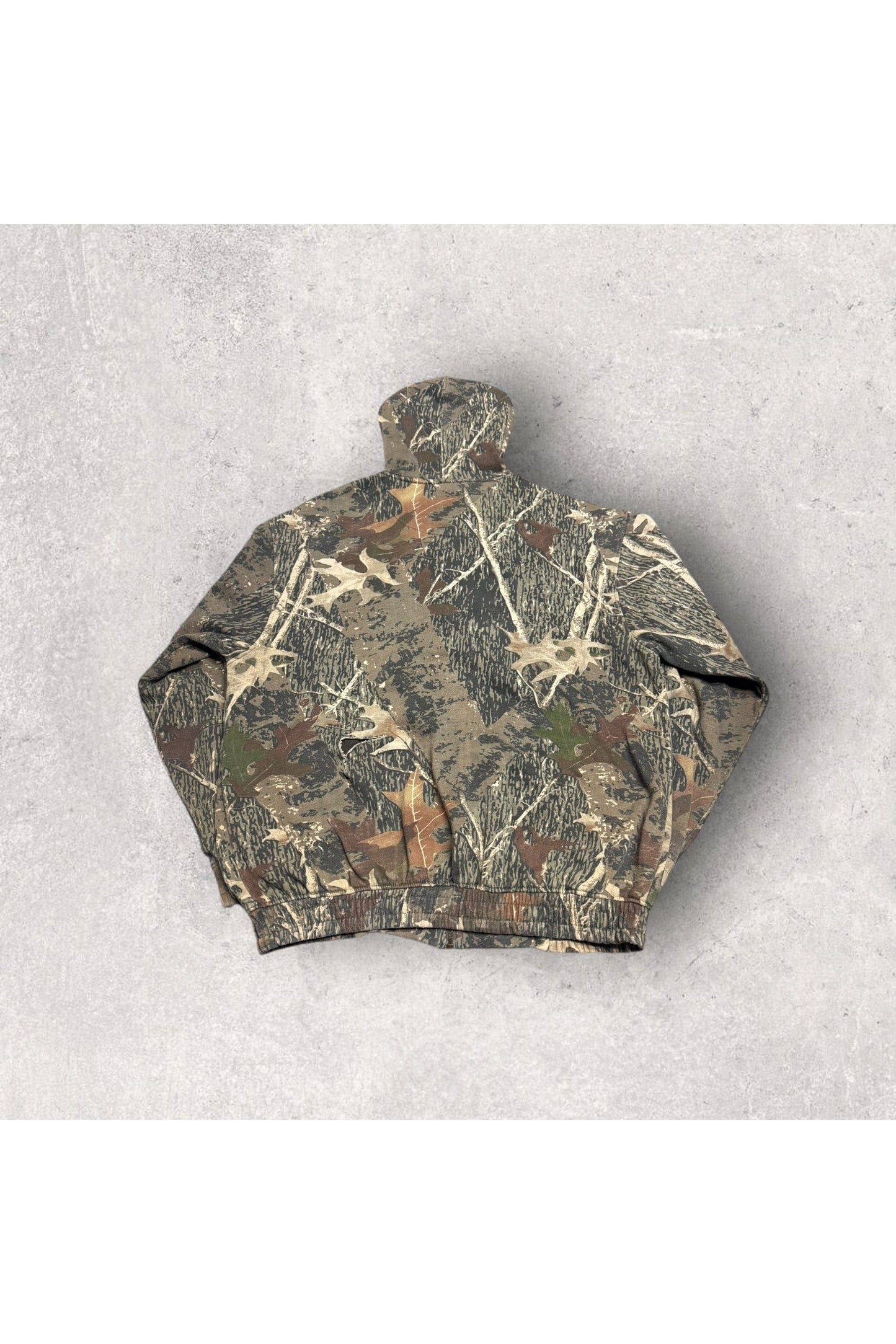 Vintage Old Mill Full Zip Real Tree Camo Hoodie- XL