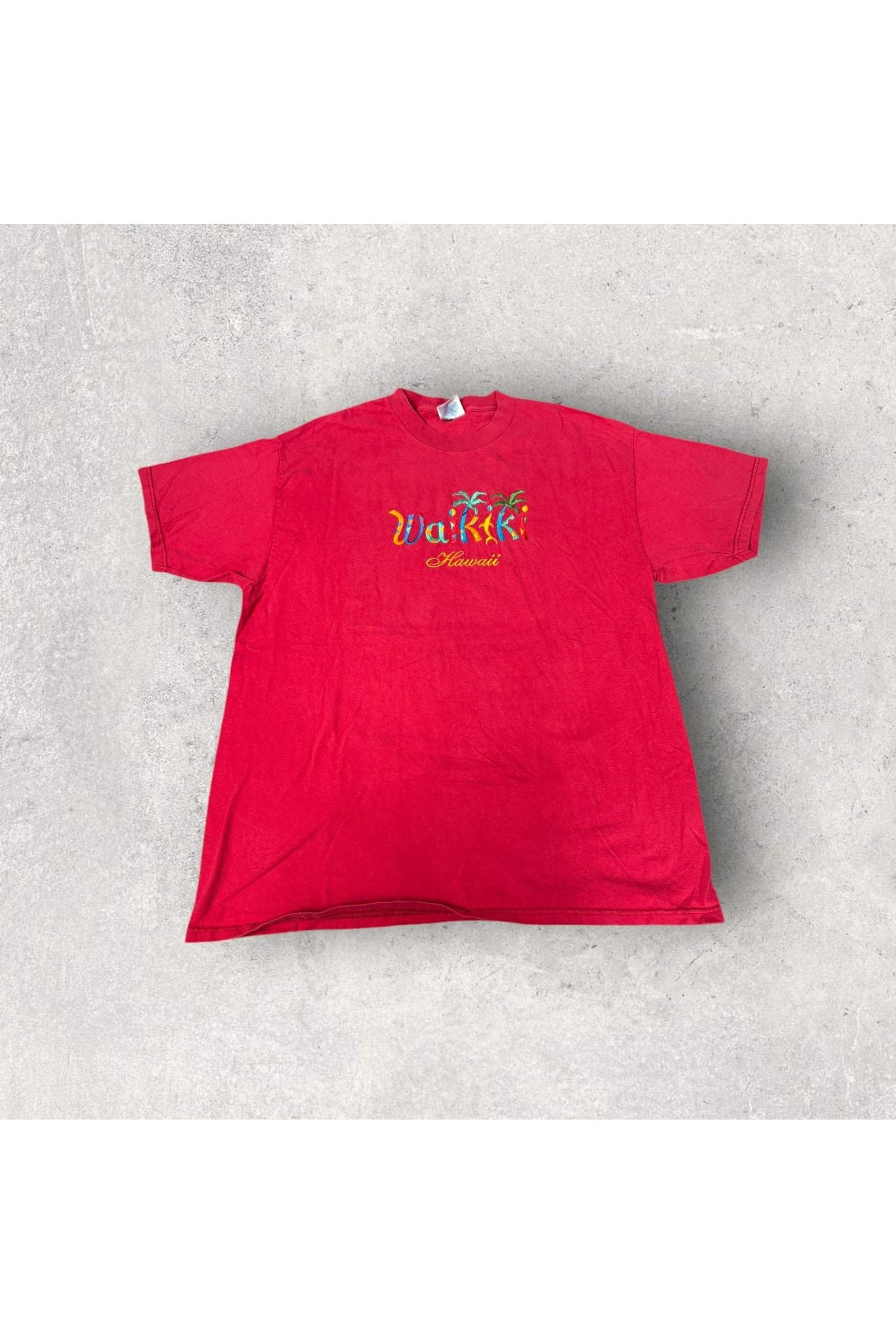 Vintage Waikiki Hawaii Embroidered Travel Tee- XL