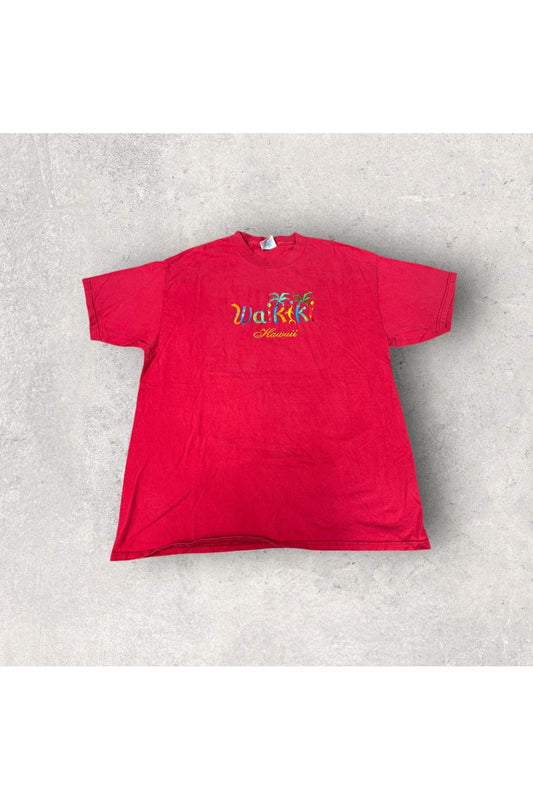 Vintage Waikiki Hawaii Embroidered Travel Tee- XL