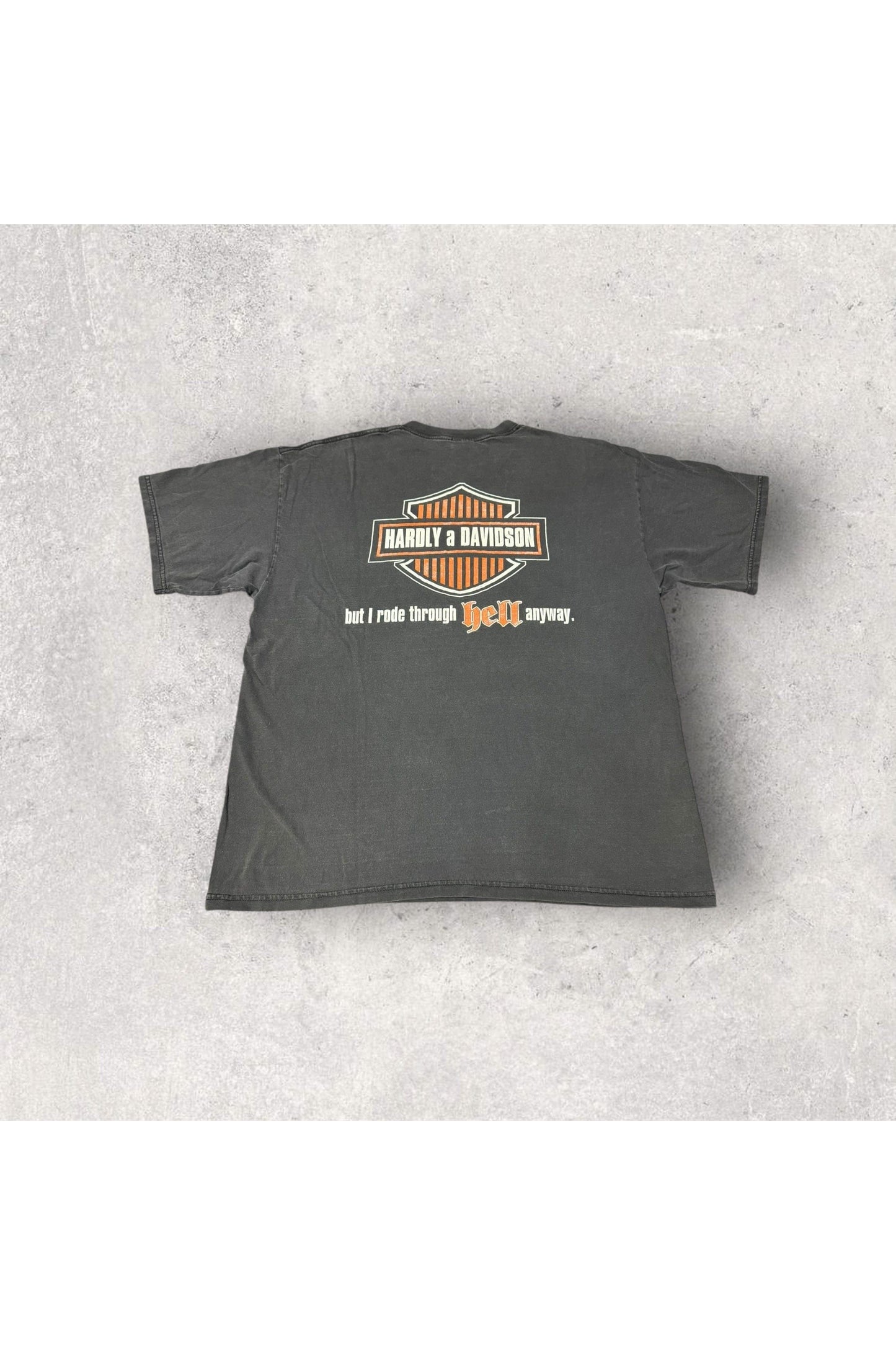 Vintage 2000s Y2K Hell Michigan Hardly A Davidson But I rode Through Hell Anyway Tee- XL