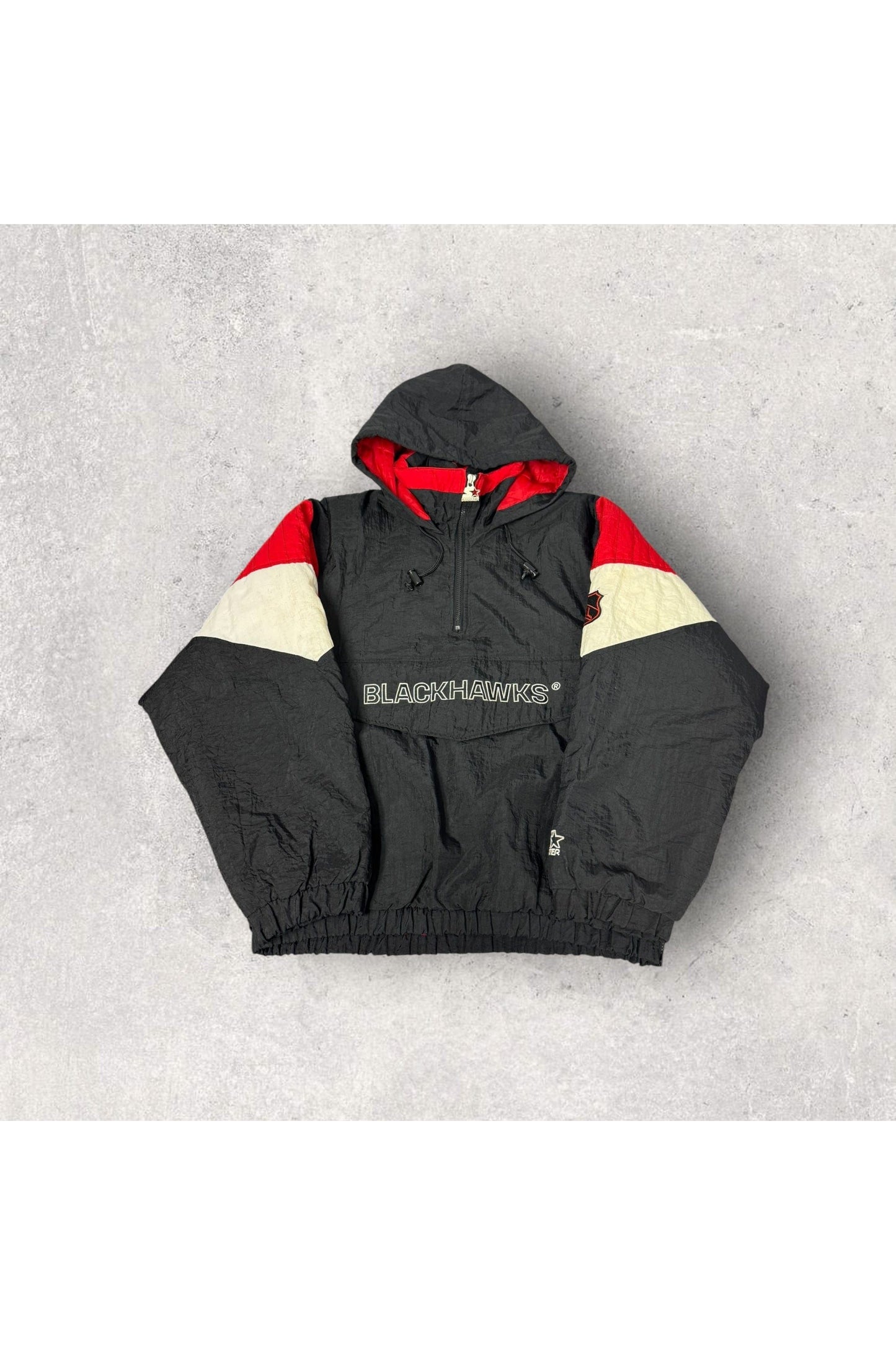 Vintage Starter Chicago Blackhawks Pullover Hooded Winter Jacket- S