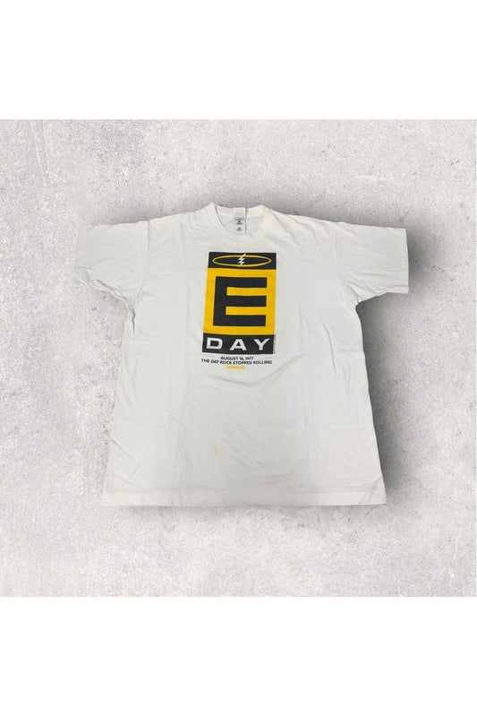 Vintage 1989 ELVIS E Day August 16, 1977 The Day Rock Stopped Rolling Tribute Tee- XL