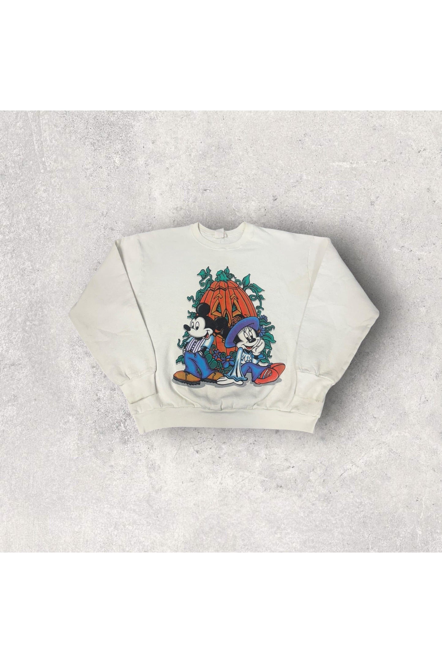 Vintage Mickey by Jerry Leigh Mickey and Minnie Halloween/Fall Crewneck- L