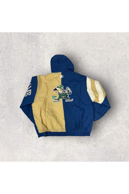 Vintage Starter Notre Dame Autographed Rudy Ruettiger Winter Jacket- XL