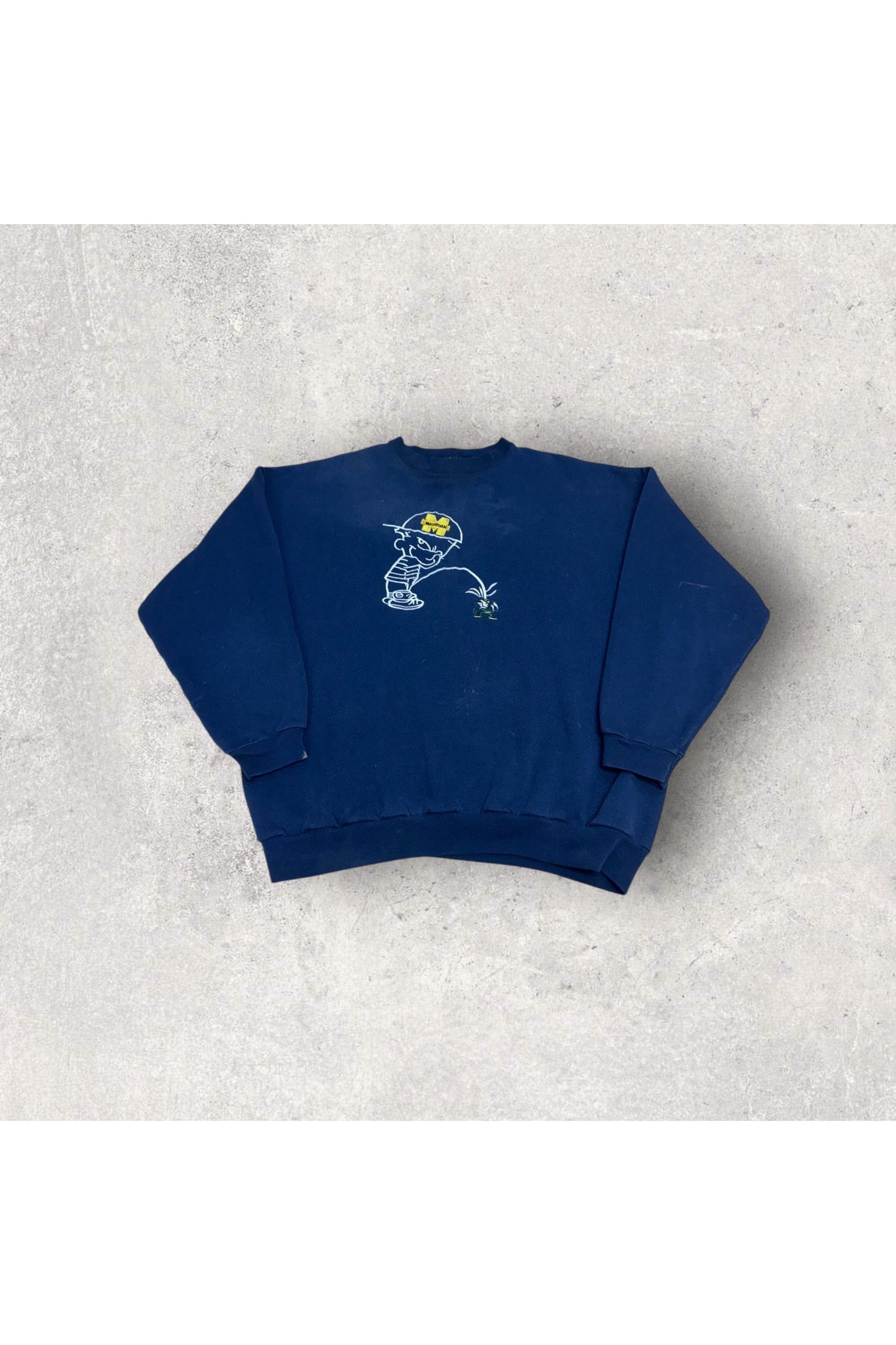Vintage TULTEX Embroidered Michigan Piss On Notre Dame Crewneck- XL
