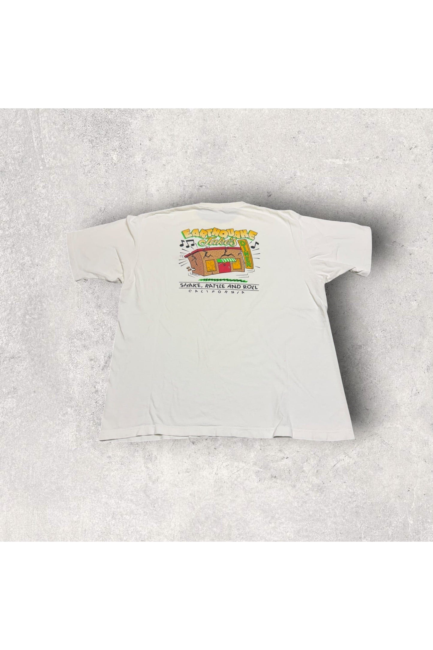 Vintage Single Stitch Crazy Shirt Hawaii Earthquake Jake's Shake, Rattle, And Roll California Tee- XL