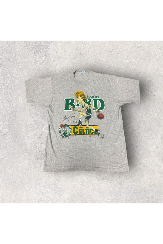 Vintage Salem Sportswear Larry Bird Boston Celtics Caricature Tee- L