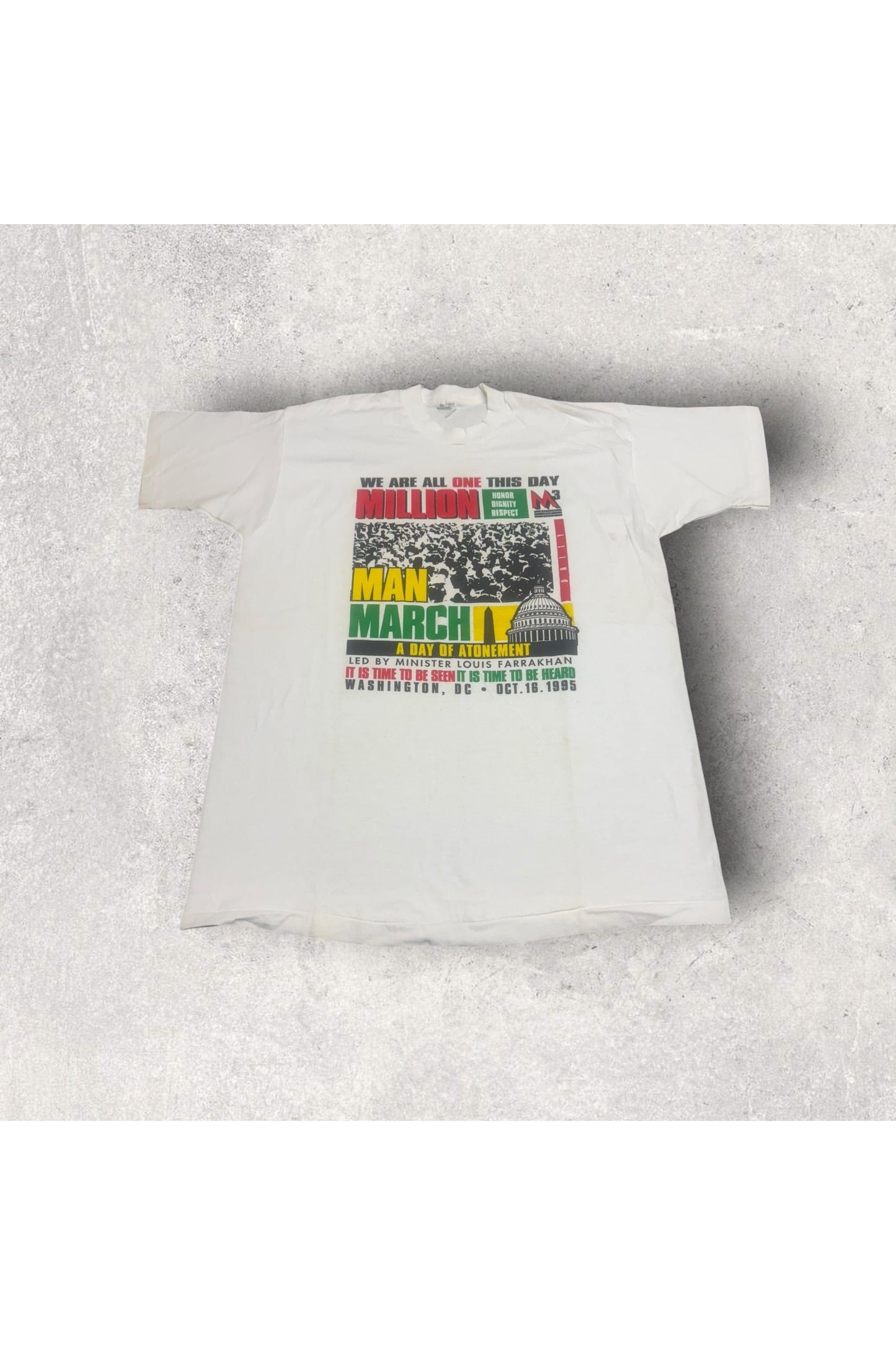 Vintage Fruit of the Loom 1995 Million Man March Tee- XXL