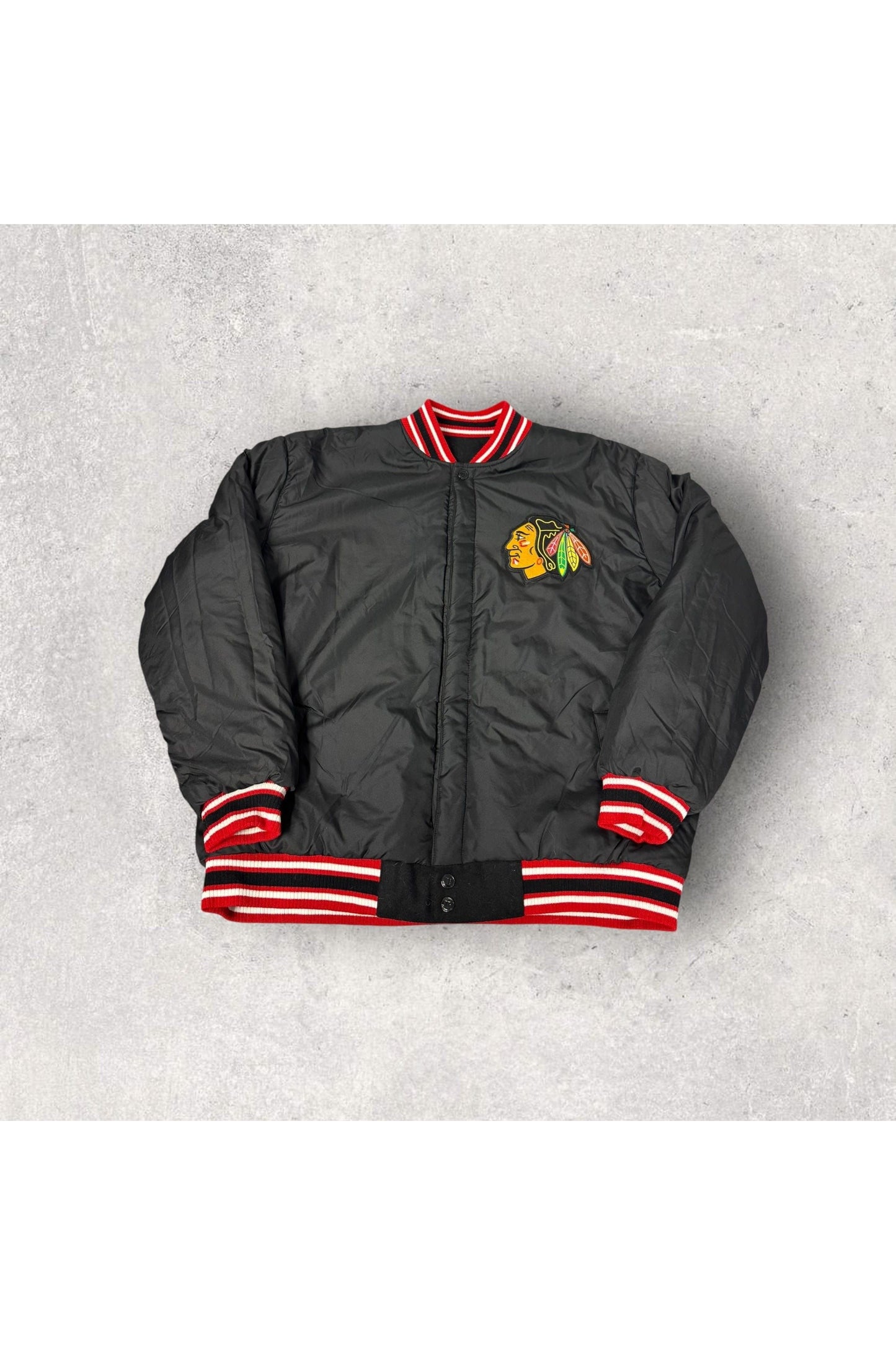Vintage 2000s Arrow Chicago Blackhawks Reversible Bomber Jacket- XXL