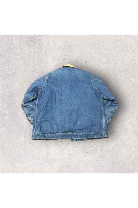 Vintage Roebucks Made In USA Blanket Lined Denim Chore Jacket- XXL