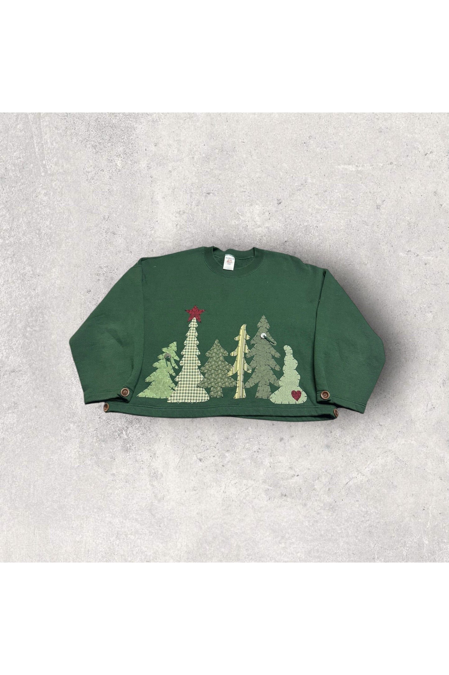 Vintage Jerzees Super Sweats Cropped Christmas Crewneck- XL