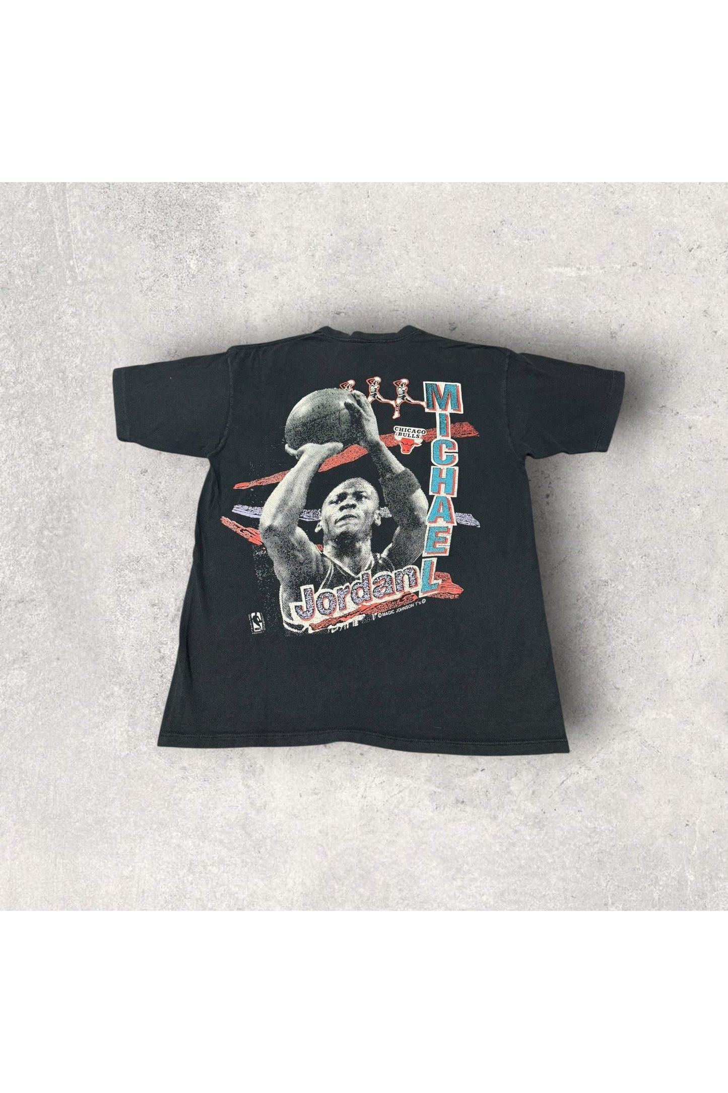 Vintage Single Stitch Magic Johnson T's Michael Jordan Chicago Bulls Tee- XL