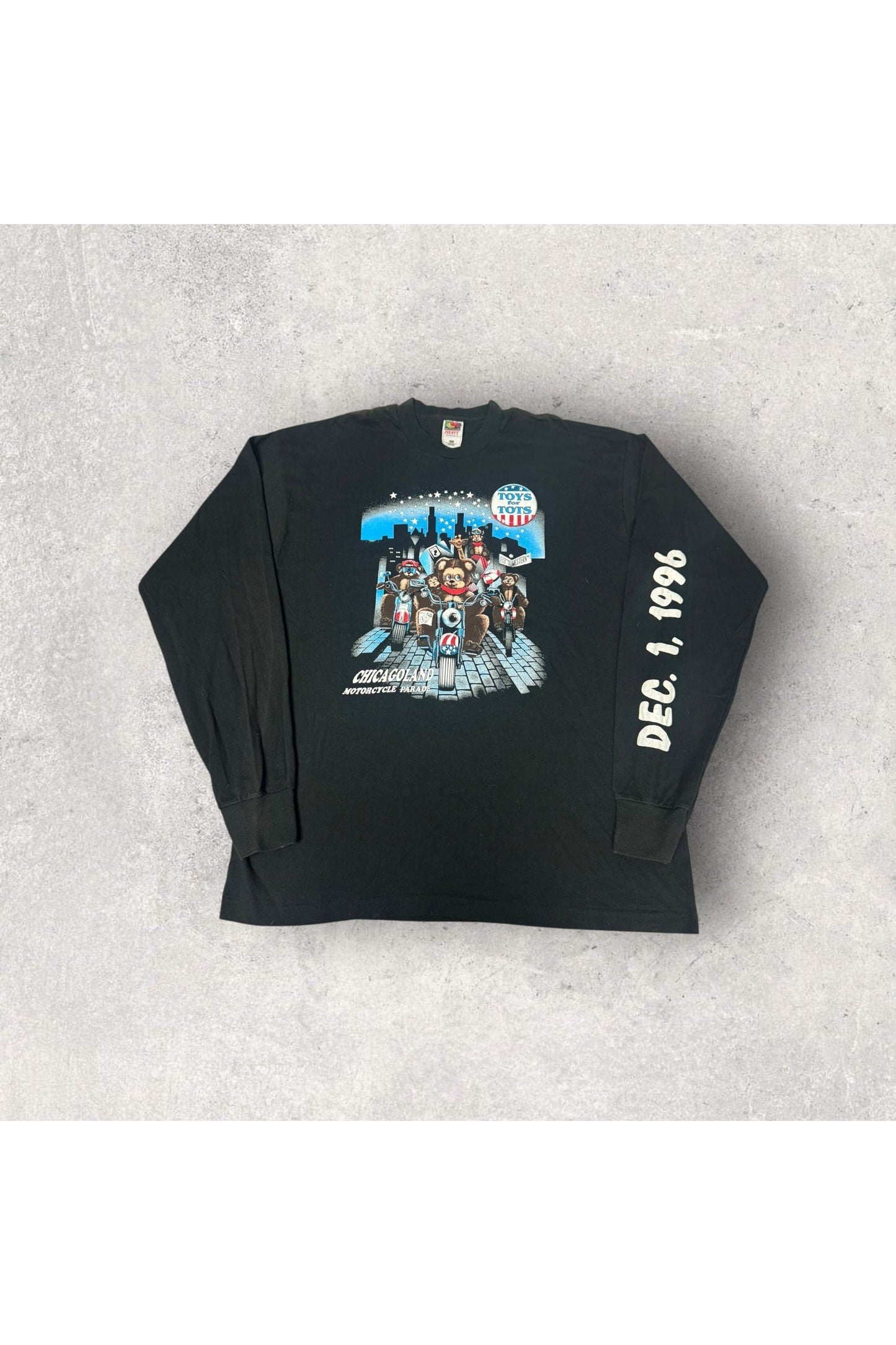 Vintage 1996 Chicago Land Toys for Tots Motorcycle Parade Long Sleeve- XXL