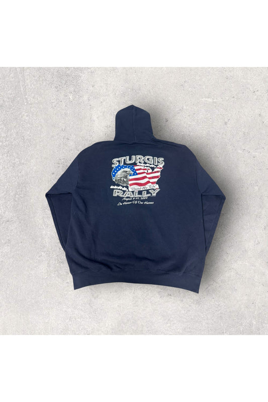 Vintage 2002 Sturgis Black Hills Moto Classic Full Zip Hoodie- XXL