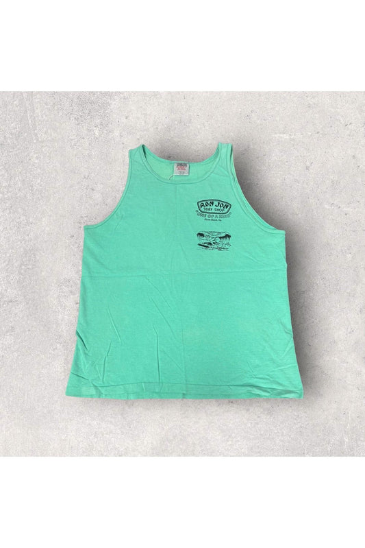 Vintage Oneita 1986 Ron Jon Surf Shop Surf Cruiser Party Shark Tank- L